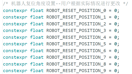 Reset angles