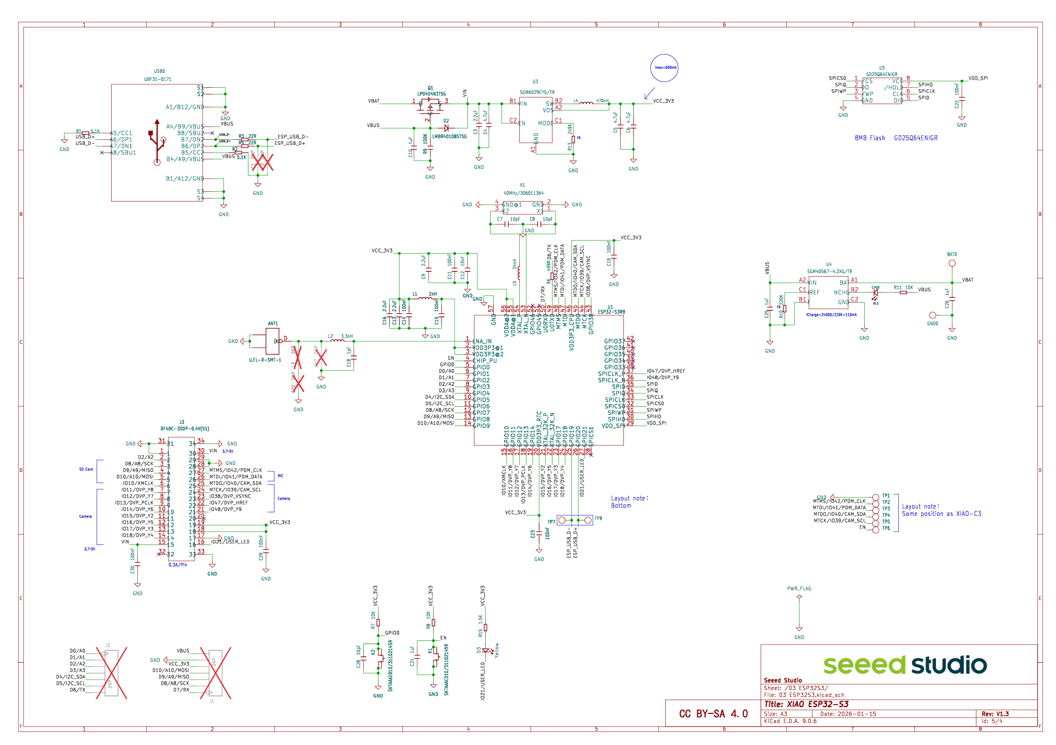 XIAO ESP32S3 Schematic