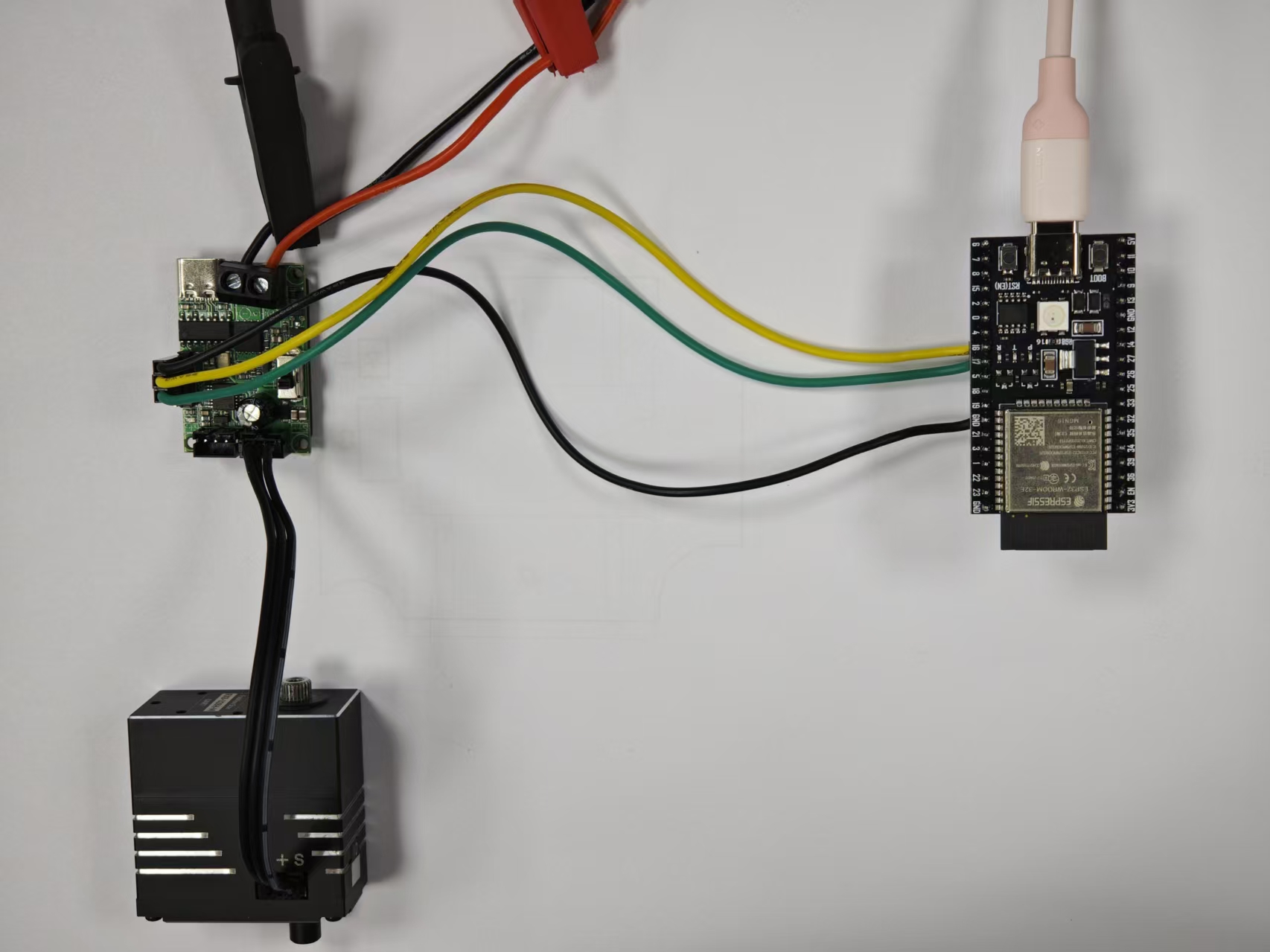 ESP32 and UC01 Physical Wiring Photo