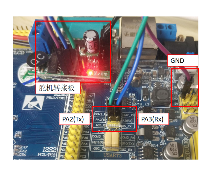 STM32F407 and UC01 Physical Wiring Photo