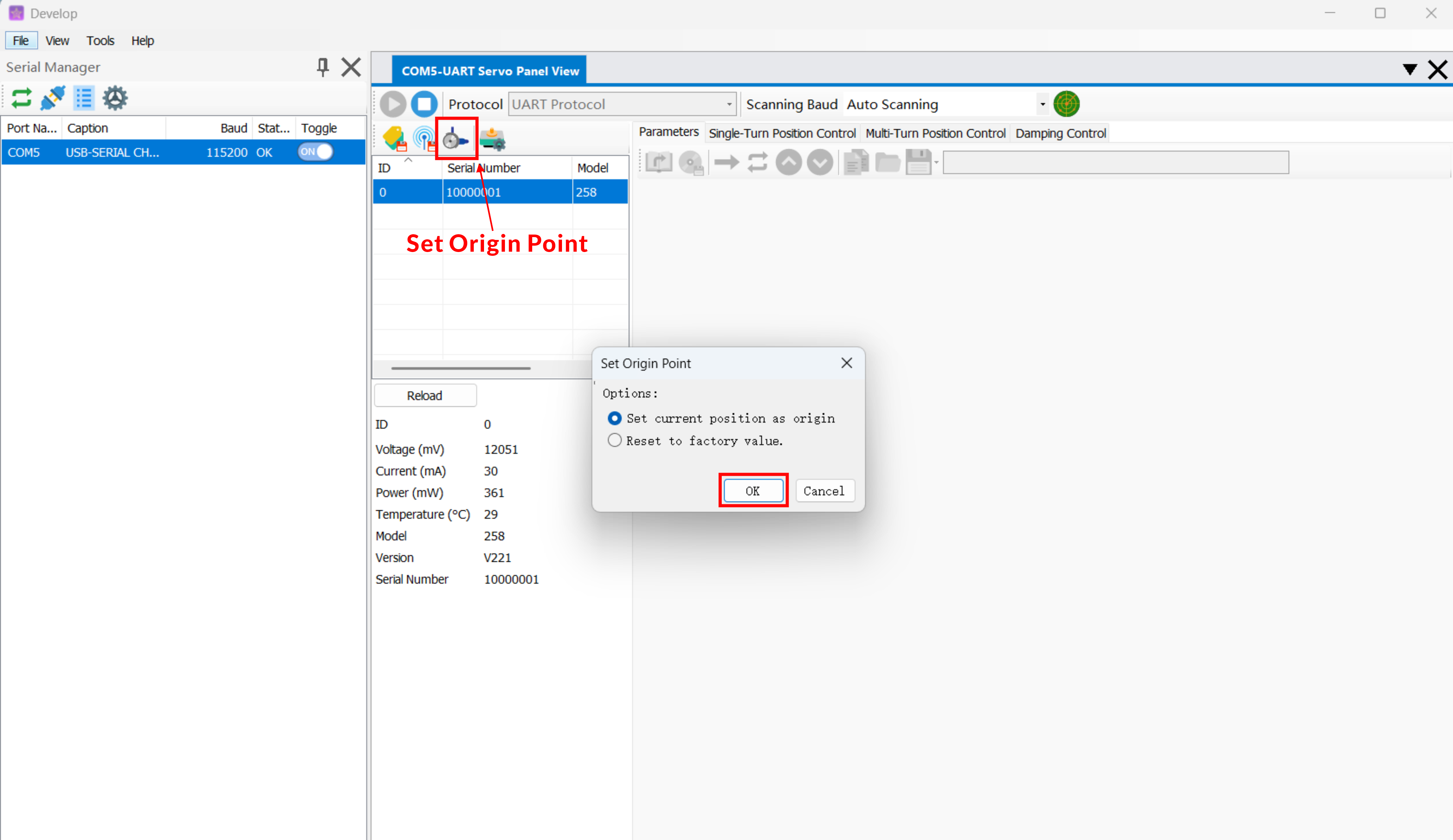 Origin Setting
